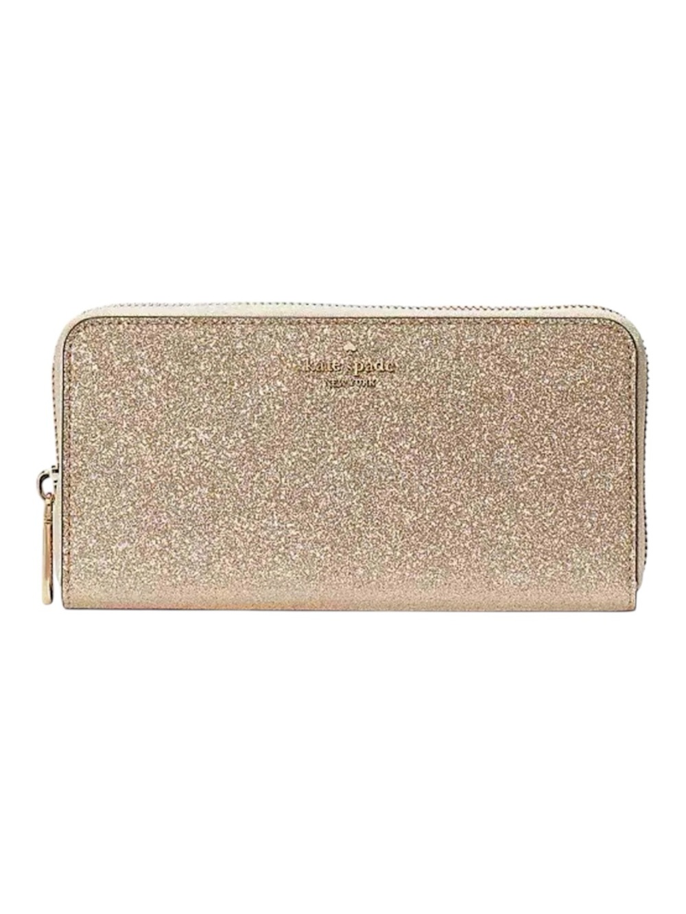 Kate Spade Gold Glitter Zip Around Wallet